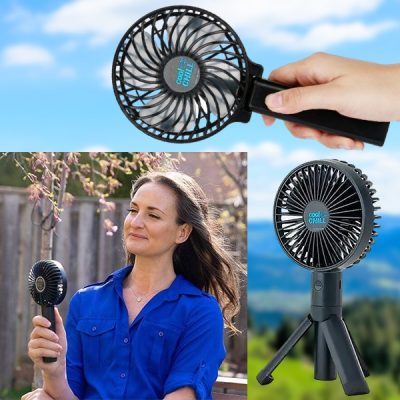 Mini ventilatore portatile a treppiede ricaricabile 2 in 1 | HANDCOLIO