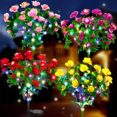 Lampada solare a forma di fiore per giardino, bordo piscina, campeggio, tomba | ROSILUME
