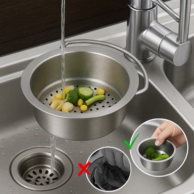 Cestello di scarico che filtra e si ripone facilmente | EVOSINK